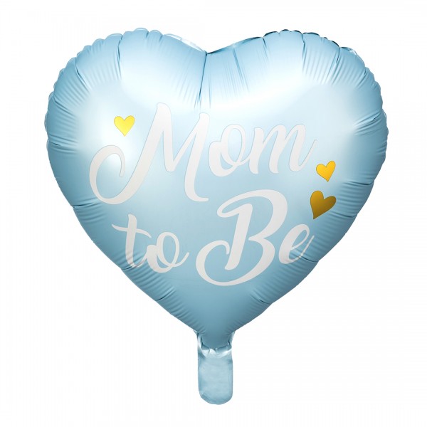 Folienballon Mom to be in blau für babyparty